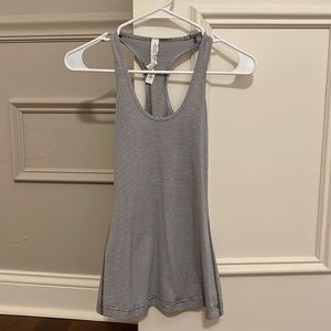 Gray and white striped Lululemon tank top